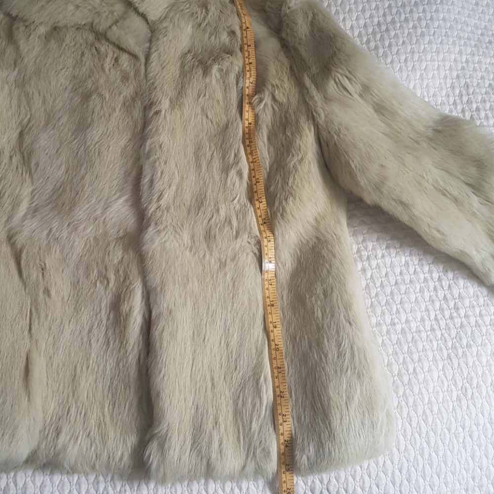 Lime green Rabbit fur coat - Picture 6 of 10